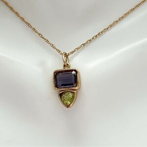 Vintage Gold Vermeil Amethyst Peridot Necklace